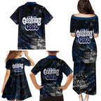 Geelong Cats Family Matching Puletasi and Hawaiian Shirt Urban Graffiti Street Art - Bold Abstract Spray Paint