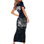 Geelong Cats Family Matching Short Sleeve Bodycon Dress and Hawaiian Shirt Urban Graffiti Street Art - Bold Abstract Spray Paint