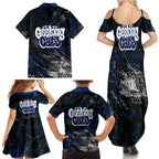 Geelong Cats Family Matching Summer Maxi Dress and Hawaiian Shirt Urban Graffiti Street Art - Bold Abstract Spray Paint