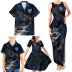Geelong Cats Family Matching Tank Maxi Dress and Hawaiian Shirt Urban Graffiti Street Art - Bold Abstract Spray Paint