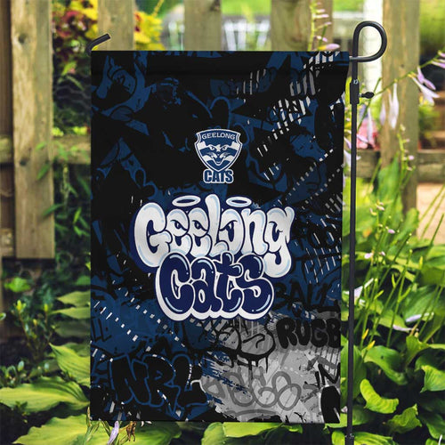 Geelong Cats Garden Flag Urban Graffiti Street Art - Bold Abstract Spray Paint