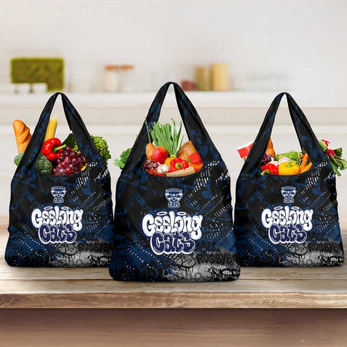 Geelong Cats Grocery Bag Urban Graffiti Street Art - Bold Abstract Spray Paint