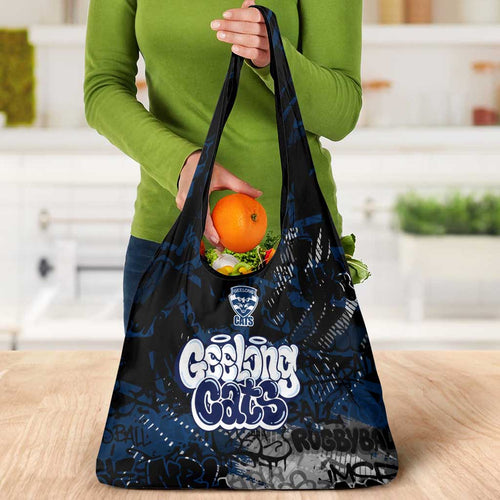 Geelong Cats Grocery Bag Urban Graffiti Street Art - Bold Abstract Spray Paint
