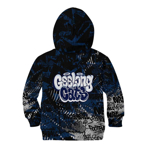 Geelong Cats Kid Hoodie Urban Graffiti Street Art - Bold Abstract Spray Paint