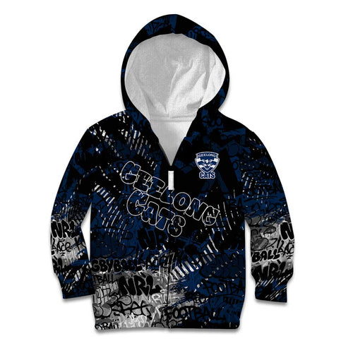 Geelong Cats Kid Hoodie Urban Graffiti Street Art - Bold Abstract Spray Paint