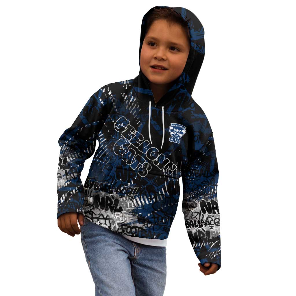 Geelong Cats Kid Hoodie Urban Graffiti Street Art - Bold Abstract Spray Paint