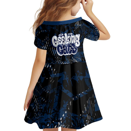 Geelong Cats Kid Short Sleeve Dress Urban Graffiti Street Art - Bold Abstract Spray Paint