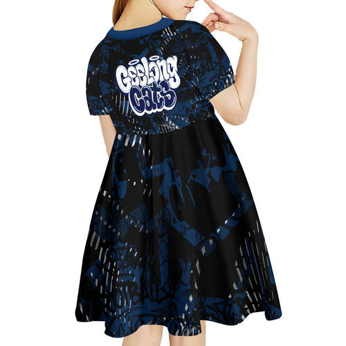 Geelong Cats Kid Short Sleeve Dress Urban Graffiti Street Art - Bold Abstract Spray Paint