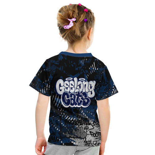 Geelong Cats Kid T Shirt Urban Graffiti Street Art - Bold Abstract Spray Paint
