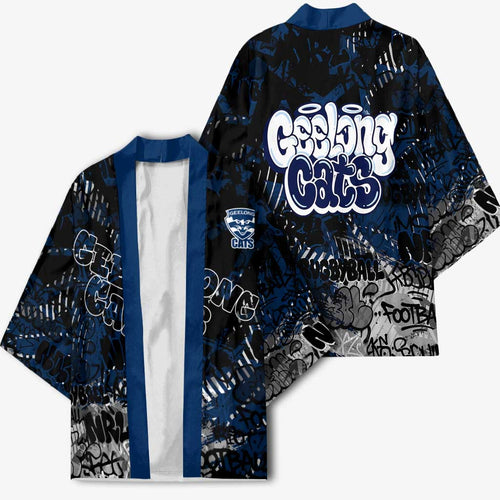 Geelong Cats Kimono Urban Graffiti Street Art - Bold Abstract Spray Paint