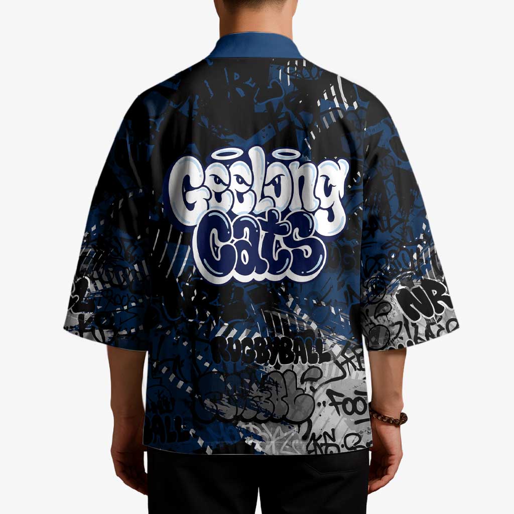 Geelong Cats Kimono Urban Graffiti Street Art - Bold Abstract Spray Paint