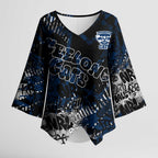 Geelong Cats Kimono Sleeve Blouse Urban Graffiti Street Art - Bold Abstract Spray Paint