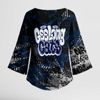Geelong Cats Kimono Sleeve Blouse Urban Graffiti Street Art - Bold Abstract Spray Paint