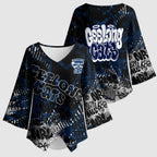 Geelong Cats Kimono Sleeve Blouse Urban Graffiti Street Art - Bold Abstract Spray Paint