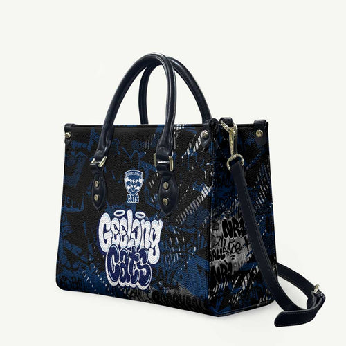 Geelong Cats Leather Bag Urban Graffiti Street Art - Bold Abstract Spray Paint