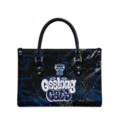 Geelong Cats Leather Bag Urban Graffiti Street Art - Bold Abstract Spray Paint