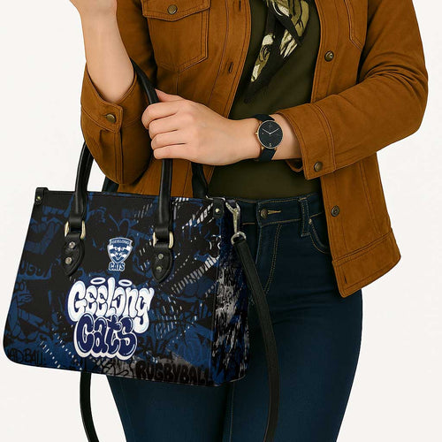 Geelong Cats Leather Bag Urban Graffiti Street Art - Bold Abstract Spray Paint