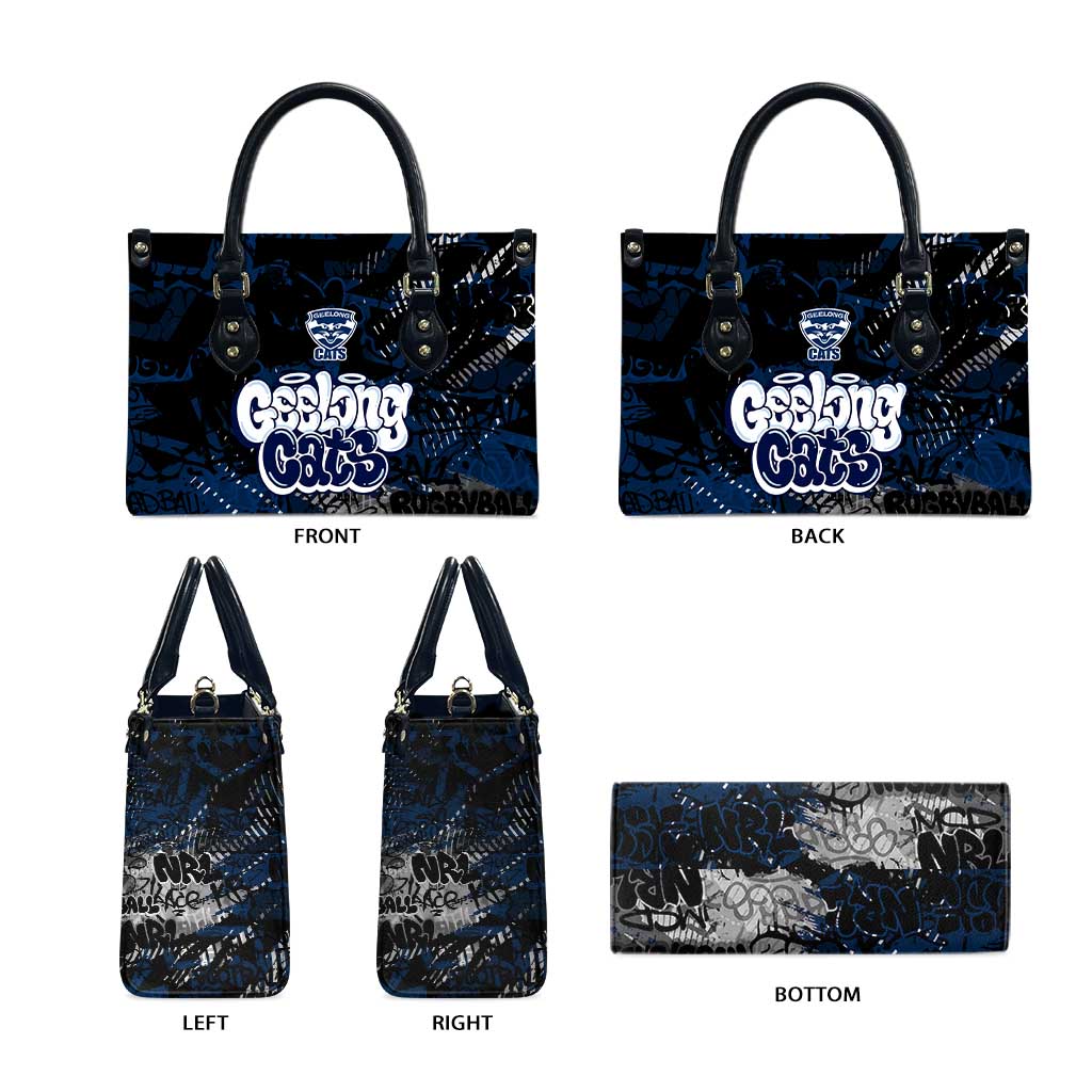 Geelong Cats Leather Bag Urban Graffiti Street Art - Bold Abstract Spray Paint
