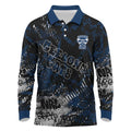 Geelong Cats Long Sleeve Polo Shirt Urban Graffiti Street Art - Bold Abstract Spray Paint
