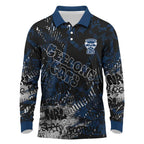 Geelong Cats Long Sleeve Polo Shirt Urban Graffiti Street Art - Bold Abstract Spray Paint