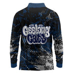 Geelong Cats Long Sleeve Polo Shirt Urban Graffiti Street Art - Bold Abstract Spray Paint
