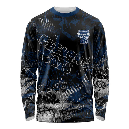 Geelong Cats Long Sleeve Shirt Urban Graffiti Street Art - Bold Abstract Spray Paint