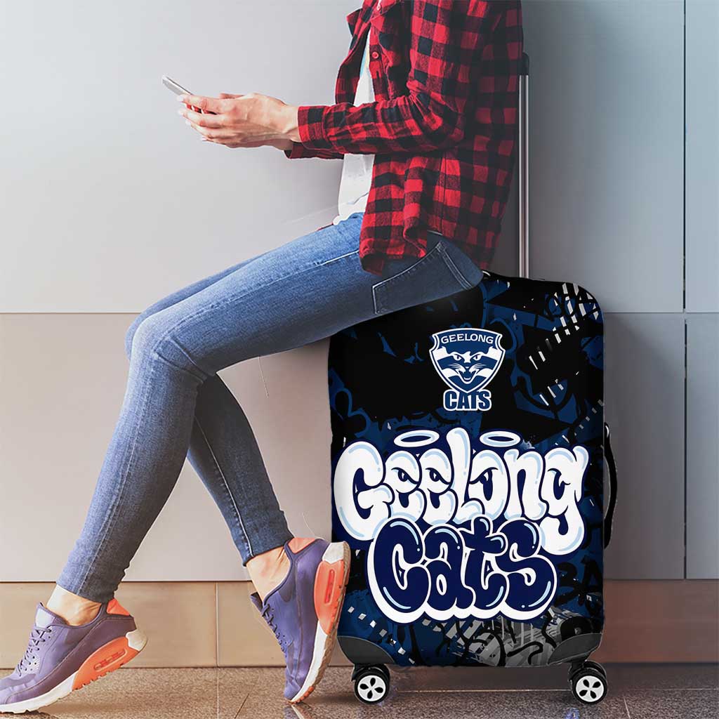Geelong Cats Luggage Cover Urban Graffiti Street Art - Bold Abstract Spray Paint