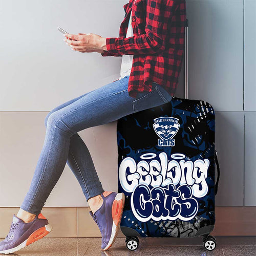 Geelong Cats Luggage Cover Urban Graffiti Street Art - Bold Abstract Spray Paint