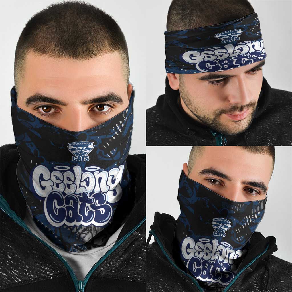 Geelong Cats Neck Gaiter Urban Graffiti Street Art - Bold Abstract Spray Paint