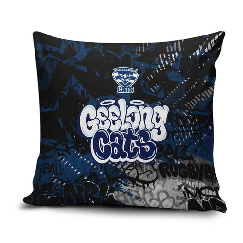 Geelong Cats Pillow Cover Urban Graffiti Street Art - Bold Abstract Spray Paint