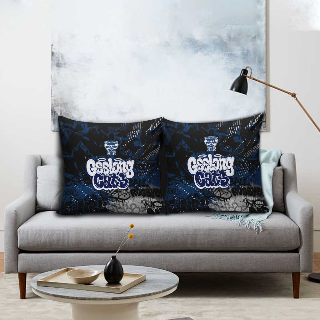 Geelong Cats Pillow Cover Urban Graffiti Street Art - Bold Abstract Spray Paint