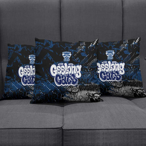 Geelong Cats Pillow Cover Urban Graffiti Street Art - Bold Abstract Spray Paint