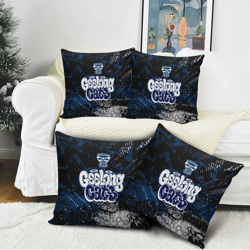 Geelong Cats Pillow Cover Urban Graffiti Street Art - Bold Abstract Spray Paint