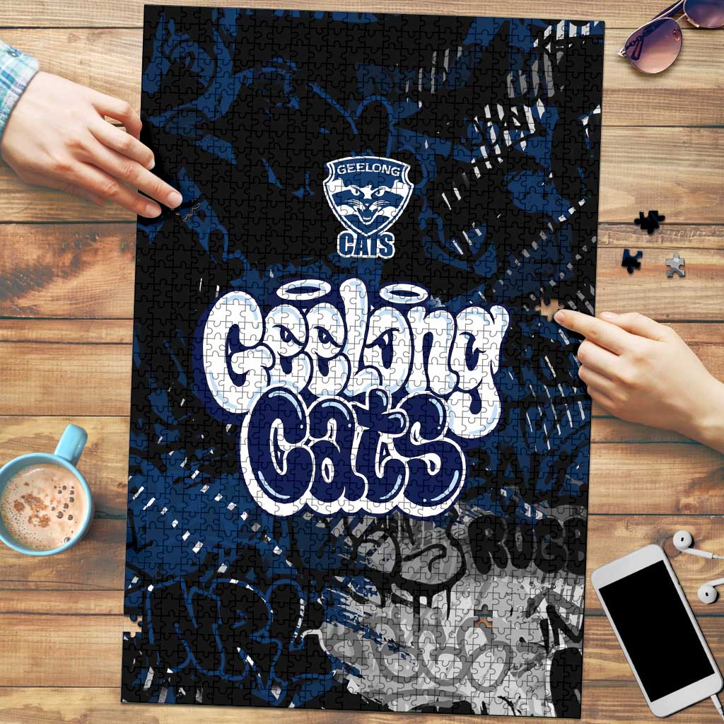 Geelong Cats Puzzle Urban Graffiti Street Art - Bold Abstract Spray Paint