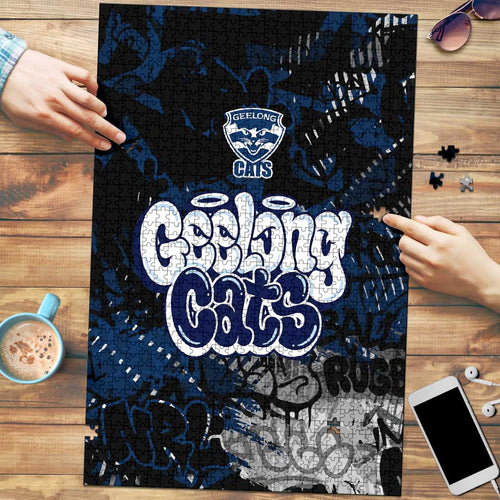 Geelong Cats Puzzle Urban Graffiti Street Art - Bold Abstract Spray Paint