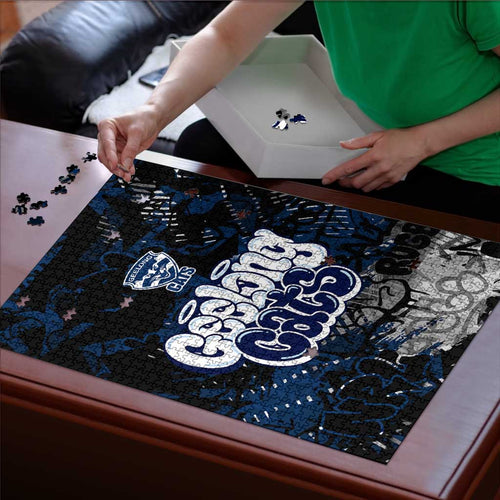 Geelong Cats Puzzle Urban Graffiti Street Art - Bold Abstract Spray Paint