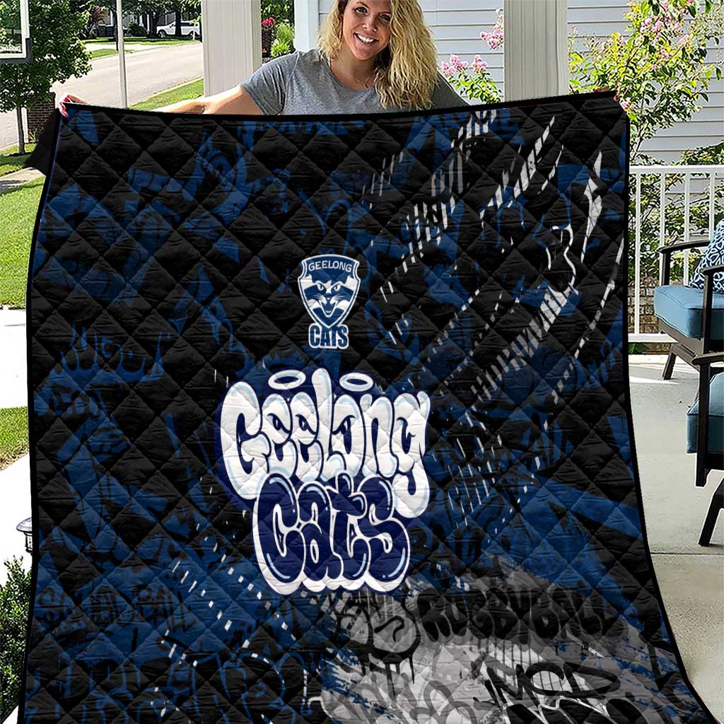 Geelong Cats Quilt Urban Graffiti Street Art - Bold Abstract Spray Paint