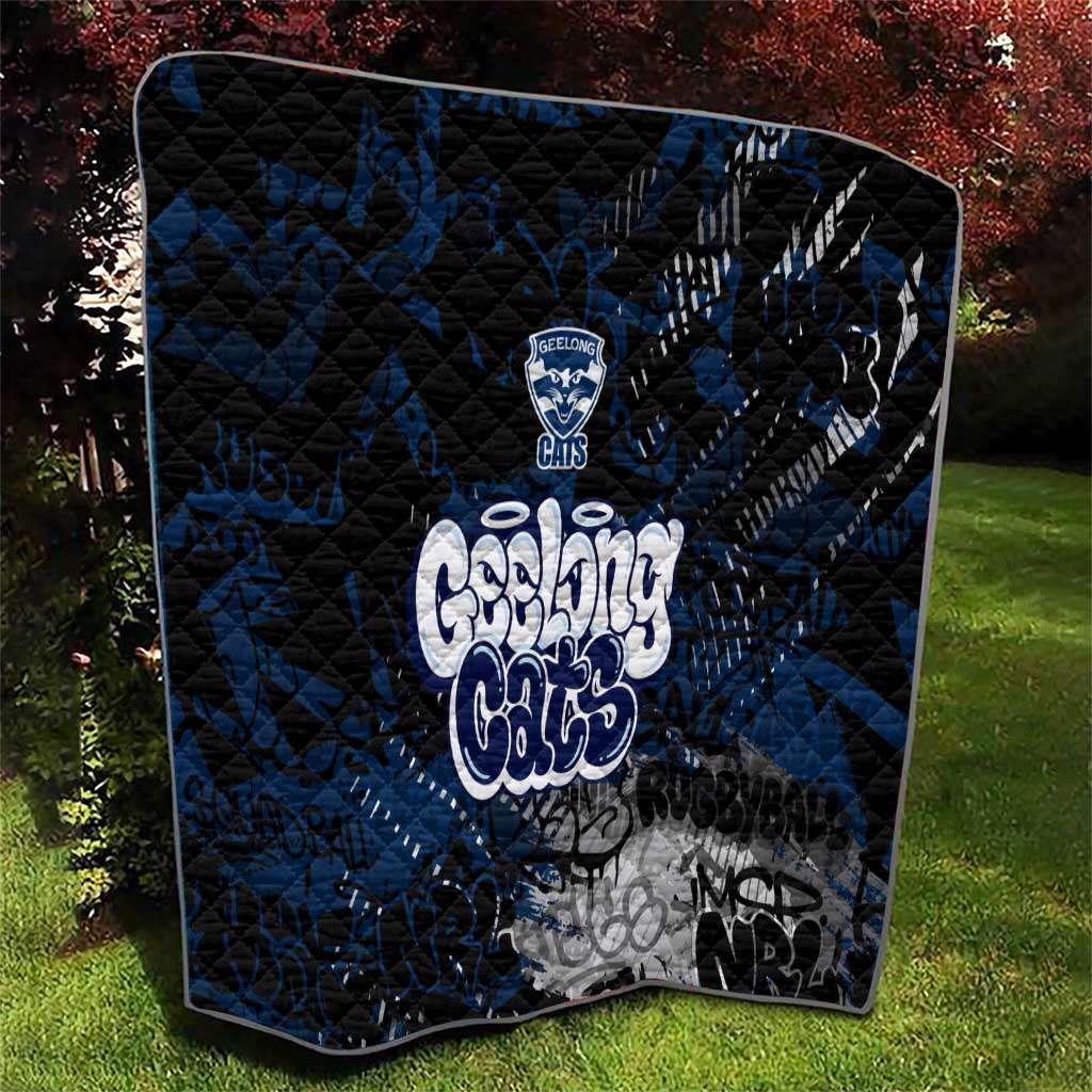 Geelong Cats Quilt Urban Graffiti Street Art - Bold Abstract Spray Paint