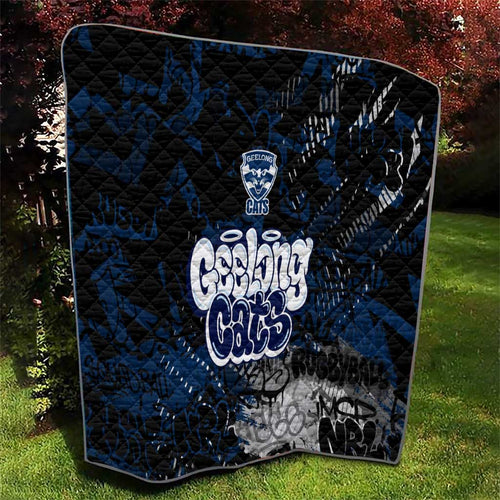 Geelong Cats Quilt Urban Graffiti Street Art - Bold Abstract Spray Paint