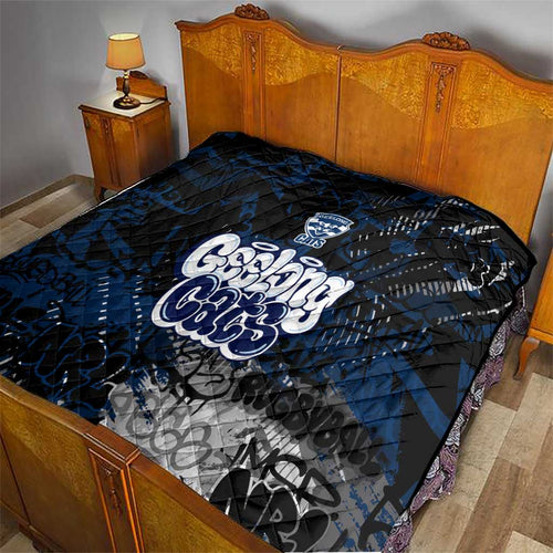 Geelong Cats Quilt Urban Graffiti Street Art - Bold Abstract Spray Paint
