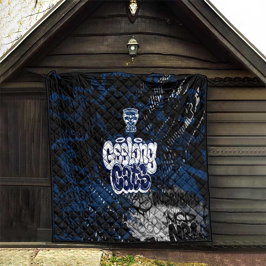 Geelong Cats Quilt Urban Graffiti Street Art - Bold Abstract Spray Paint