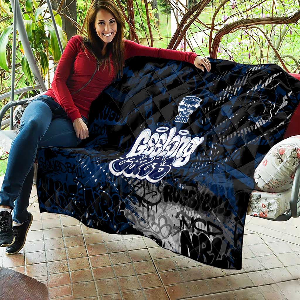 Geelong Cats Quilt Urban Graffiti Street Art - Bold Abstract Spray Paint
