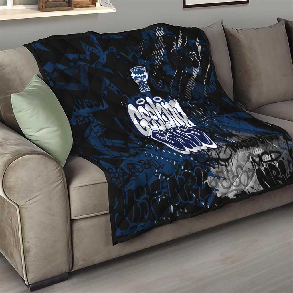 Geelong Cats Quilt Urban Graffiti Street Art - Bold Abstract Spray Paint