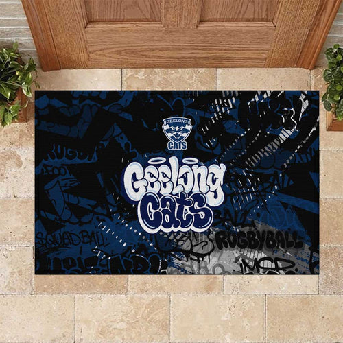 Geelong Cats Rubber Doormat Urban Graffiti Street Art - Bold Abstract Spray Paint