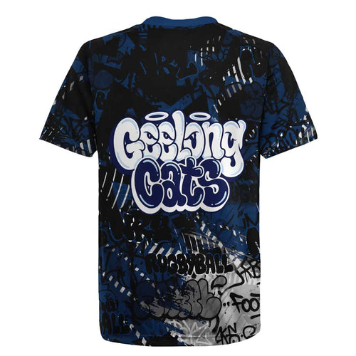Geelong Cats Rugby Jersey Urban Graffiti Street Art - Bold Abstract Spray Paint