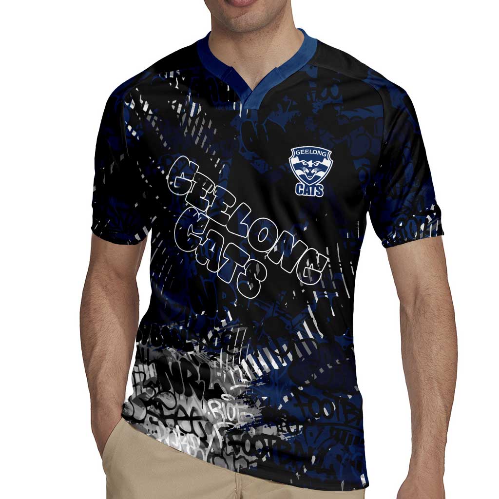 Geelong Cats Rugby Jersey Urban Graffiti Street Art - Bold Abstract Spray Paint