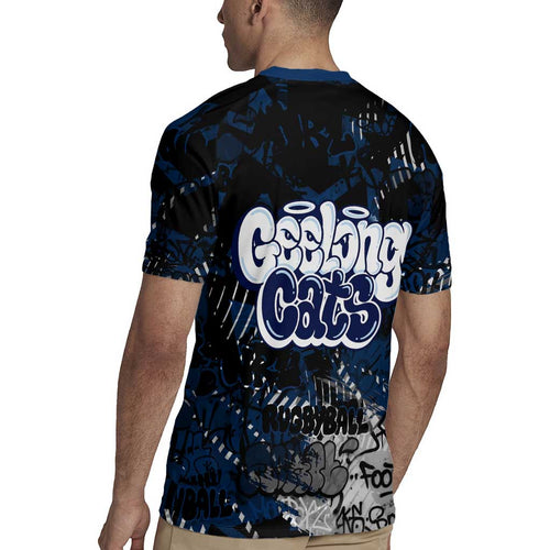 Geelong Cats Rugby Jersey Urban Graffiti Street Art - Bold Abstract Spray Paint