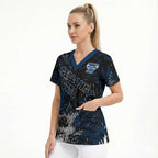 Geelong Cats Scrub Top Urban Graffiti Street Art - Bold Abstract Spray Paint
