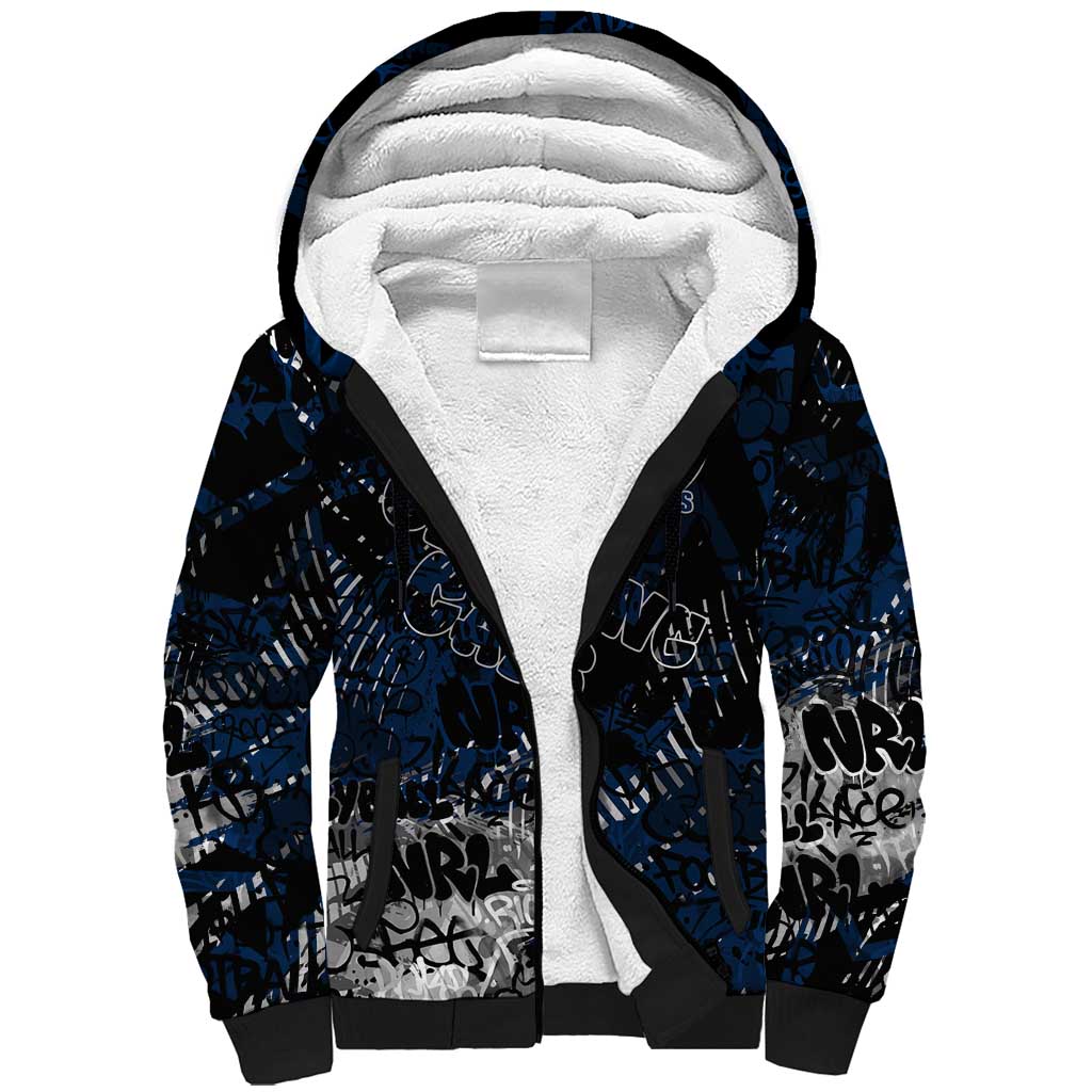 Geelong Cats Sherpa Hoodie Urban Graffiti Street Art - Bold Abstract Spray Paint
