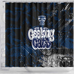Geelong Cats Shower Curtain Urban Graffiti Street Art - Bold Abstract Spray Paint